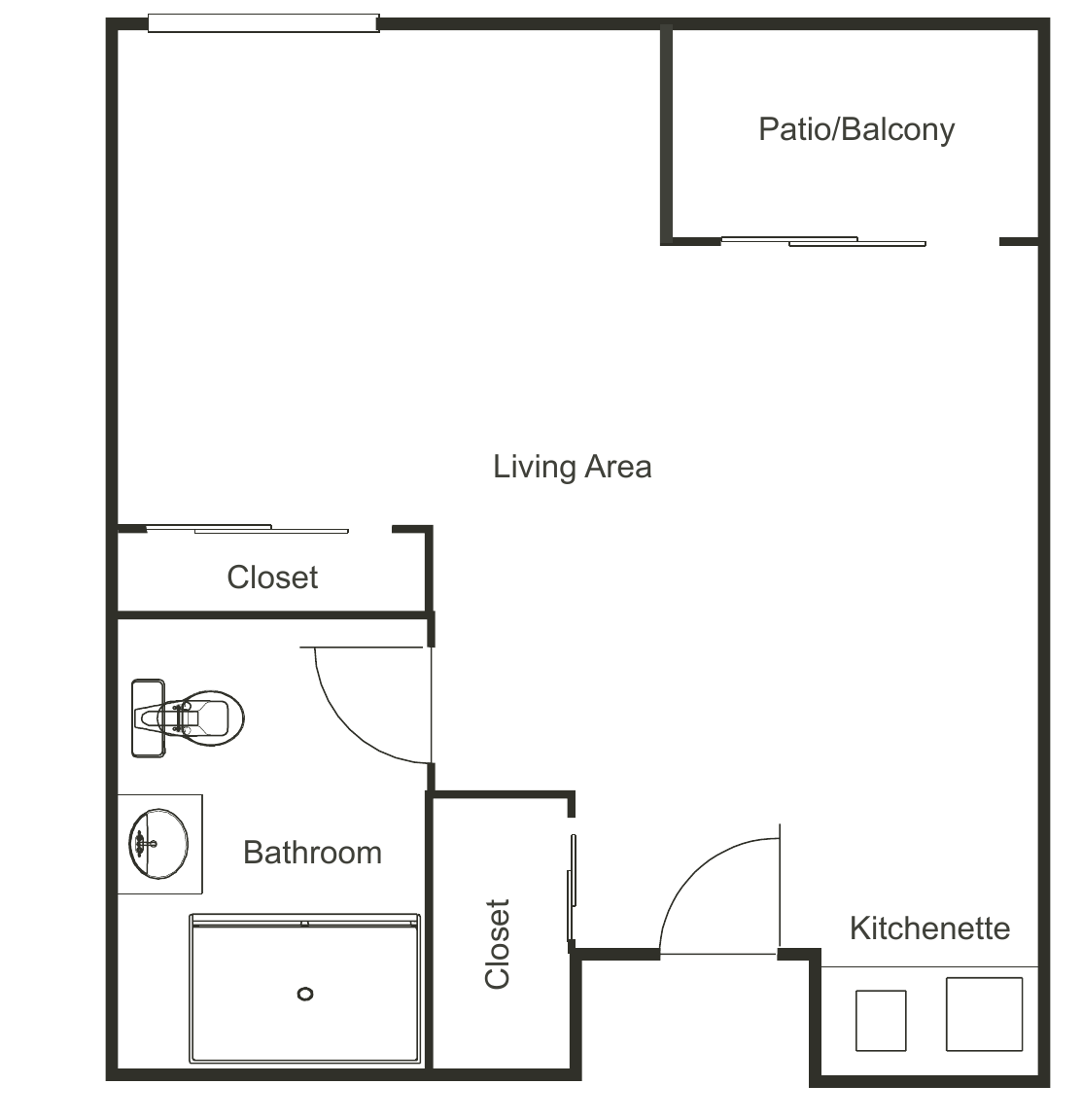 Floor plan of the Studio Deluxe